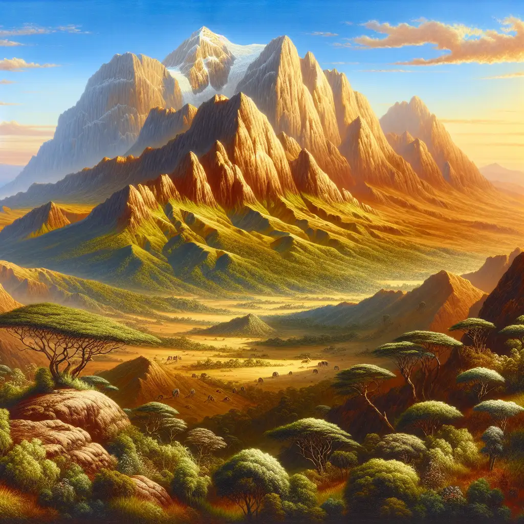 Welche Gebirgskette umfasst den Mount Kenya in Ostafrika?