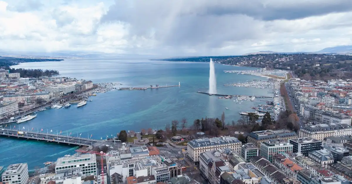 Welche Stadt in der Schweiz hat den Jet d'Eau am See?