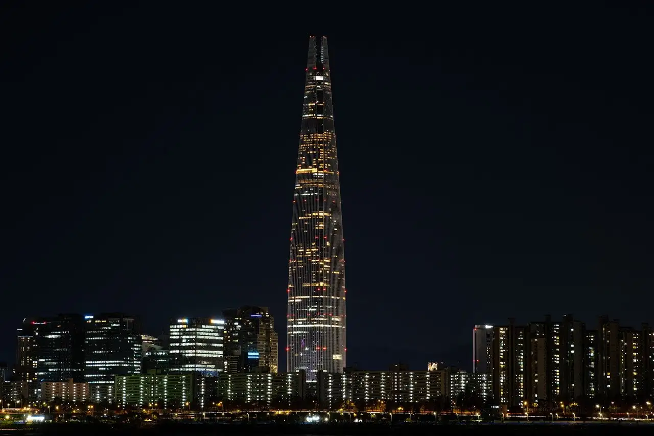 Steht der Lotte World Tower tatsächlich in Seoul, Südkorea?