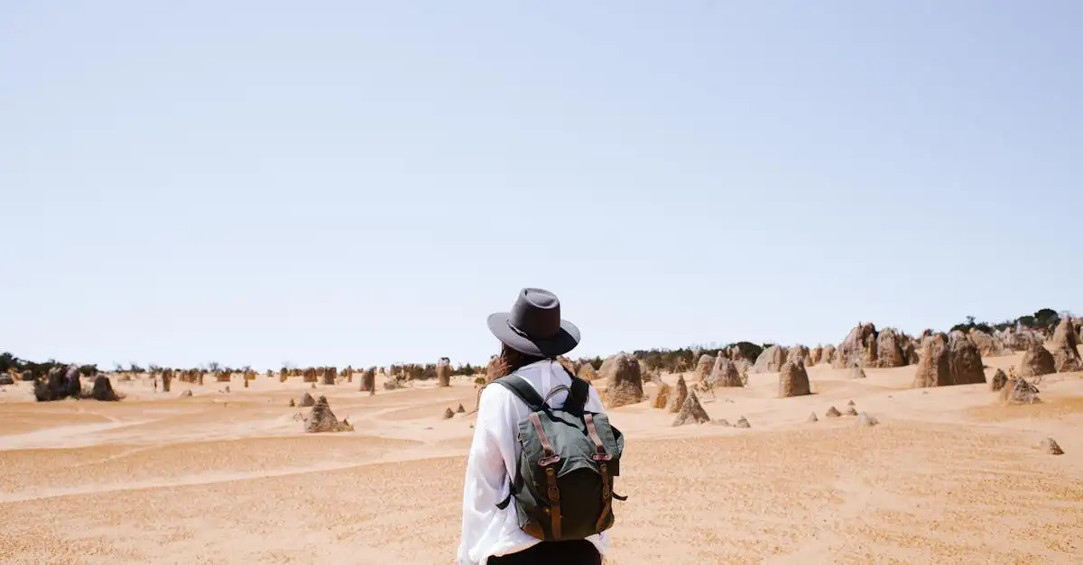 Welche Wüste in Australien hat den berühmten roten Sand?