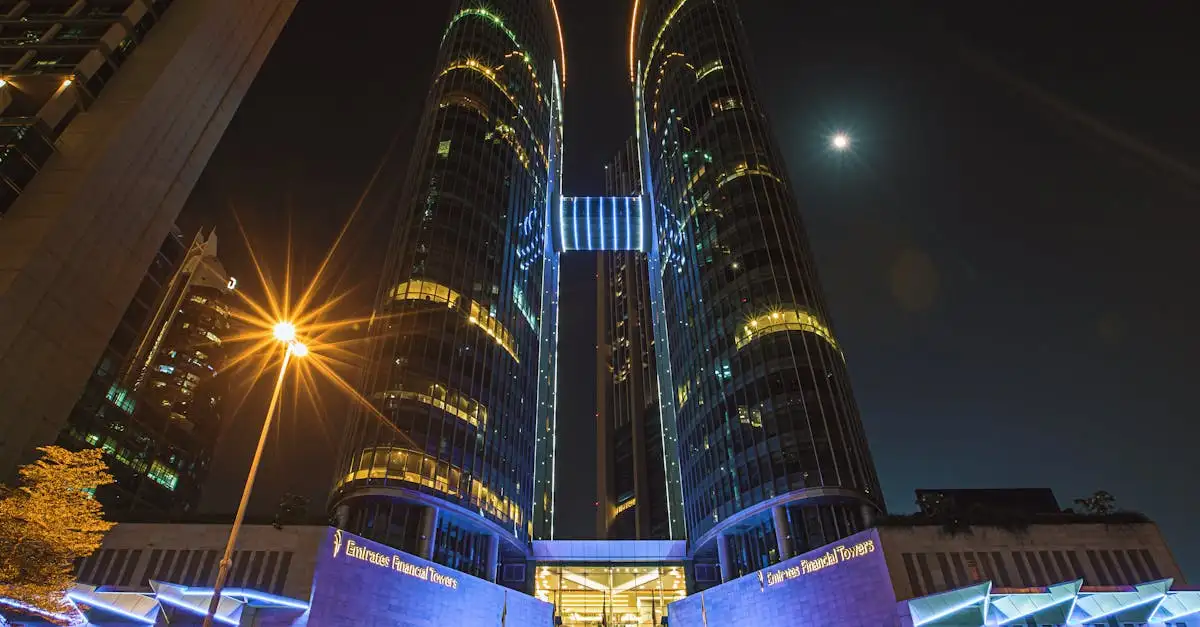 Wo genau ist der Emirates Office Tower in Dubai?